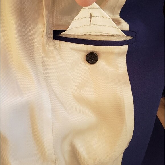 Public School for J. Crew Tailored Shawl Collar Tuxedo Jacket Blazer Royal Blue - Picture 10 of 12